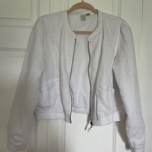 LIKE NEW white zip up
